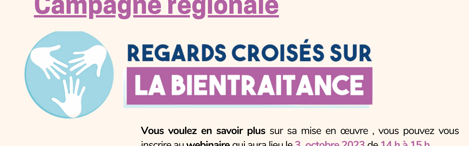 Campagne régionale : Regards croisés sur la Bientraitance